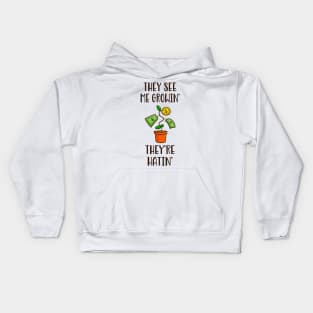 Growth Hustle Finance Money Tree Investing Kids Hoodie